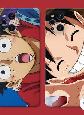 适用于可爱路飞oppo findx3手机壳x5 x2pro海贼王k10k7k5k3动漫新款防摔套