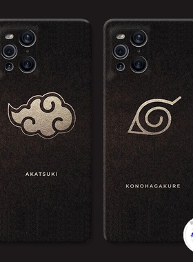 适用于晓组织oppo findx3手机壳x5 x2pro火影忍者k10k7k5k3简约个性防摔套