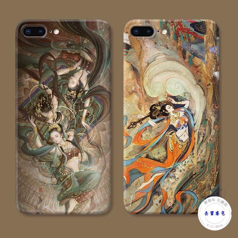 适用于敦煌壁画6siPhone8苹果13手机壳14promax女