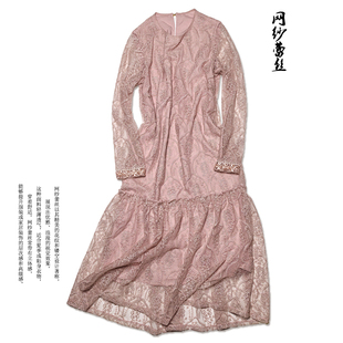 春装连衣裙女2025年新款轻奢高级感连衣裙网纱亮丝宽松中长连衣裙