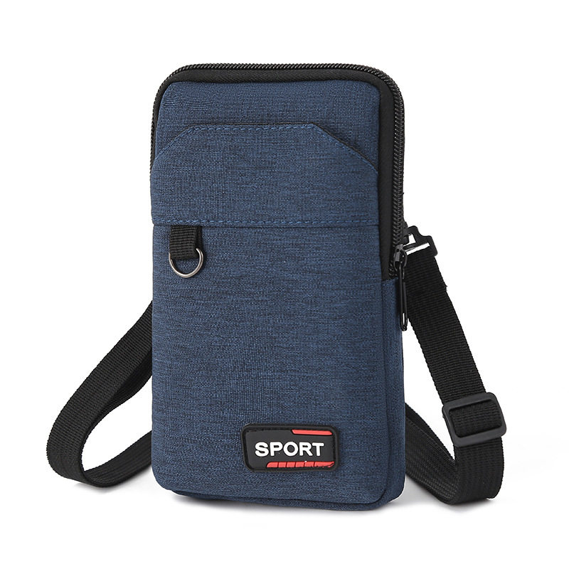 秋冬大容量软布袋直立手机腰包男款通用多层可装香烟时尚小包腰包