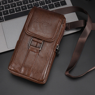 大容量多层手机包6.5寸7.5寸单肩穿带智能手机套建筑工地腰包