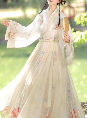 锦上添花刺绣成人晋制汉服女超仙齐腰襦裙中国风日常套装春秋新款