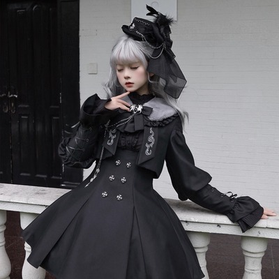 【定金】Alice girl原创新款 Lolita 暗夜执事 哥特风托胸背带裙
