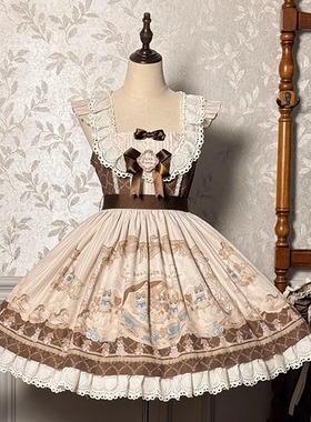 Alice girl原创新款 海盐童话 Doll感Lolita 正腰jsk吊带连衣裙