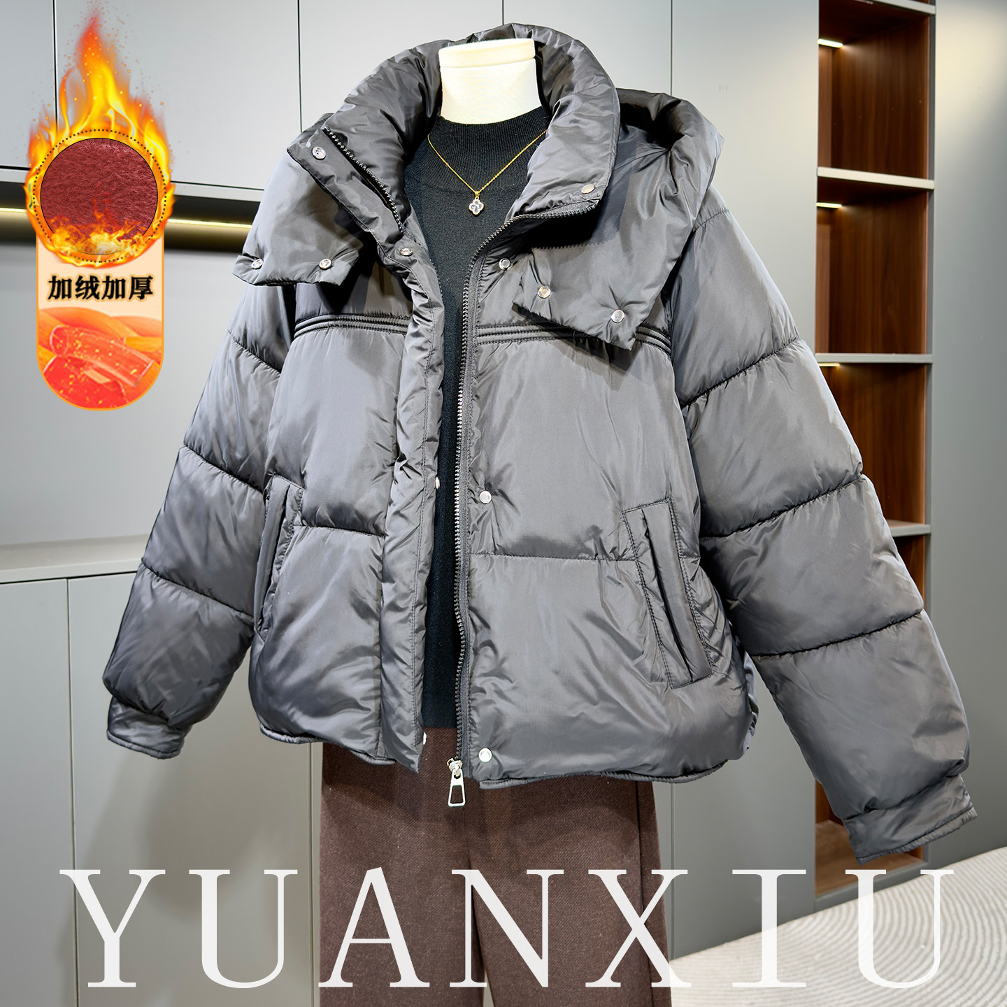 年轻妈妈冬装羽绒棉衣洋气外套棉服中年女装棉袄时尚减龄保暖上衣