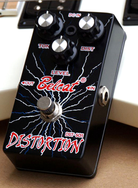 正品韩国Belcat失真单块效果器爆燃失真效果内置9V电池仓