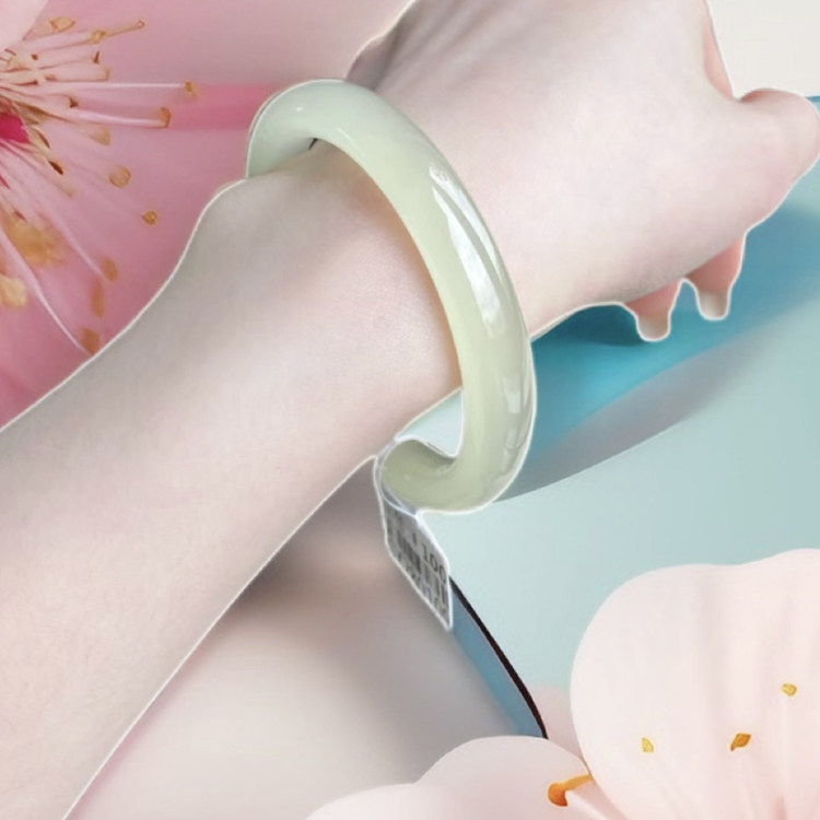 青提果冻葡萄肉阿富汗玉手镯情人玉镯圆条冰种镯子显白细学生闺蜜