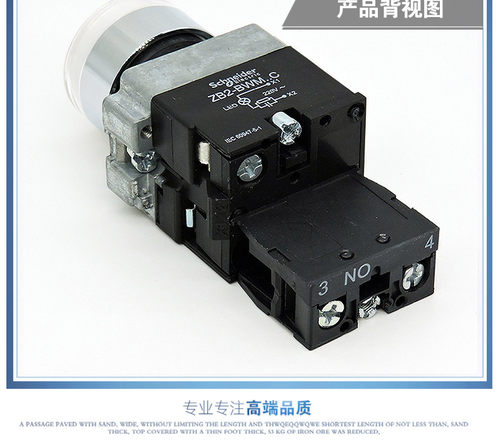 正品施耐德白色带灯按钮开关XB2BW31B1C 24V XB2-BW31M1C 220V