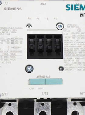 原装正品西门子交直流接触器LISTED 165C 330A 3RT5066-6...6