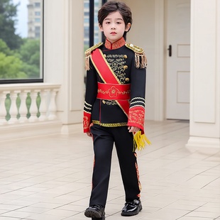 儿童演出服男童大帅欧洲宫廷王子将军表演男孩舞台鼓乐仪仗队服装