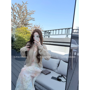 刚需款 来来LLAI 气质上衣女 羊毛马海毛软糯针织开衫 miu系小金扣