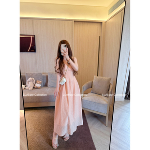 树纹肌理感面料连衣裙 三文鱼小粉裙 来来LLAI 3.30早10点