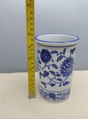 筷子筒陶瓷青花瓷商用餐饮店沥水面馆高温釉下彩复古