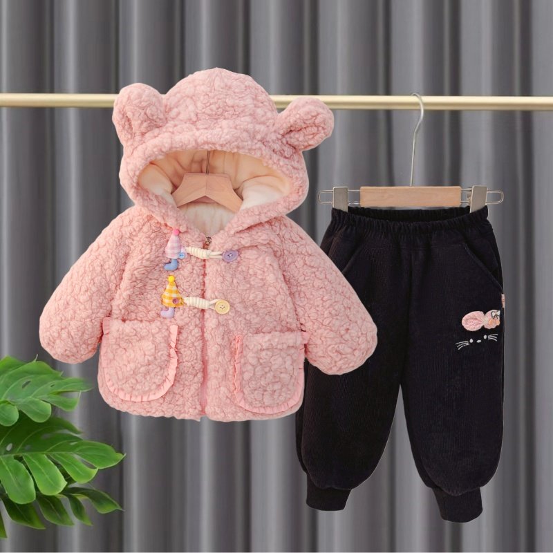 女童冬装加绒两件套婴儿衣服分体加绒穿搭宝宝毛毛衣儿童棉衣套装,童装/婴儿装/亲子装,套装,淘宝优惠券,粉丝福利购,淘宝优惠卷