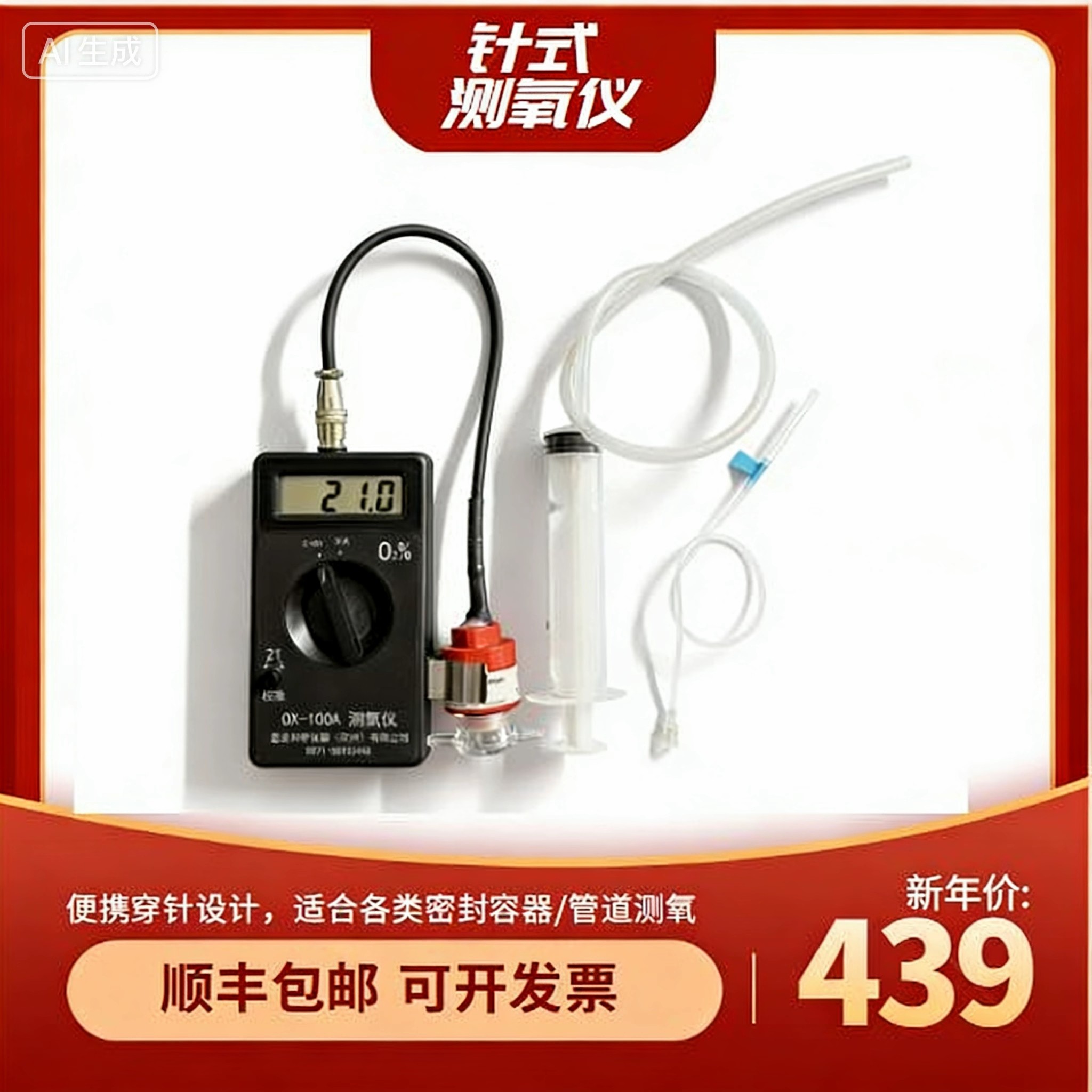 OX-100A针剂测氧仪便携穿刺式氧浓度检测仪食品包装袋氧气检测仪,五金/工具,气体检测仪,淘宝优惠券,粉丝福利购,淘宝优惠卷