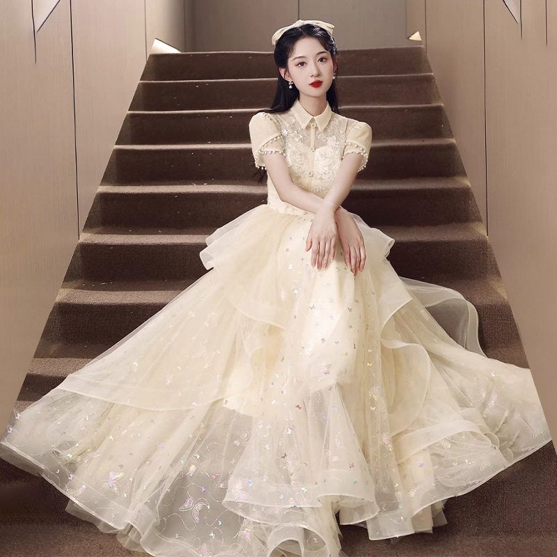 演出礼服裙高端成人礼轻奢高级感艺考主持人女显瘦宴会毕业晚礼服