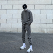 潮牌高街宽松休闲套装 UNCLEBLUE 460g奥创绒圆领卫衣23秋冬新品