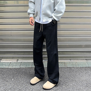 直筒休闲裤 运动直筒抓绒卫裤 365G美式 UNCLEBLUE2024秋冬潮牌新品