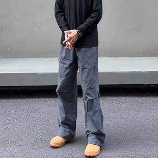 机能风工装 UNCLEBLUE26春季 户外登山三防泼水速干运动加绒冲锋裤