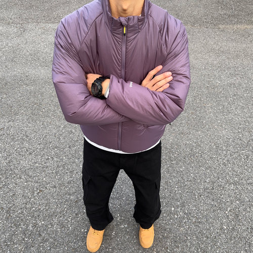 防泼水运动棉服立领纯色防风外套