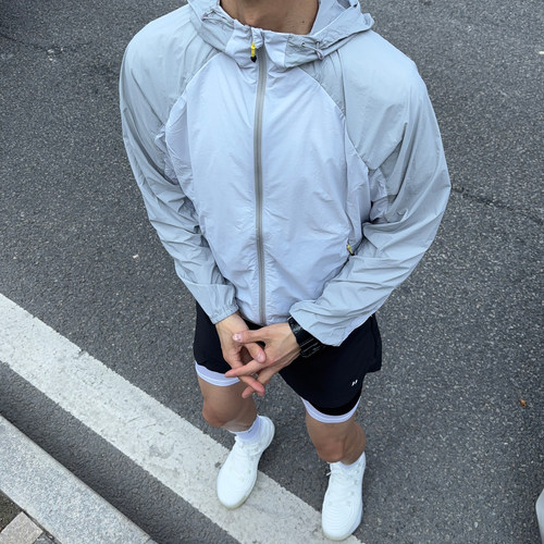 拼色原纱轻薄健身防晒衣