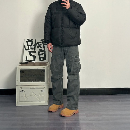 美式复古休闲宽松多口袋工装裤