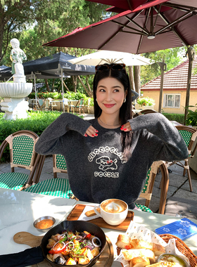 今屿花花 毛衣内搭可外穿2025年新款设计感小众灰色毛线衣小个子