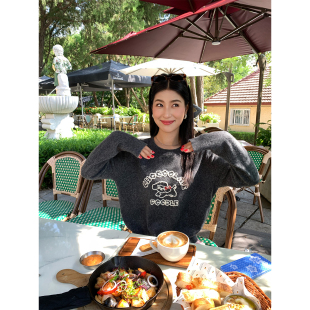 今屿花花 设计感小众灰色毛线衣小个子 毛衣内搭可外穿2025年新款