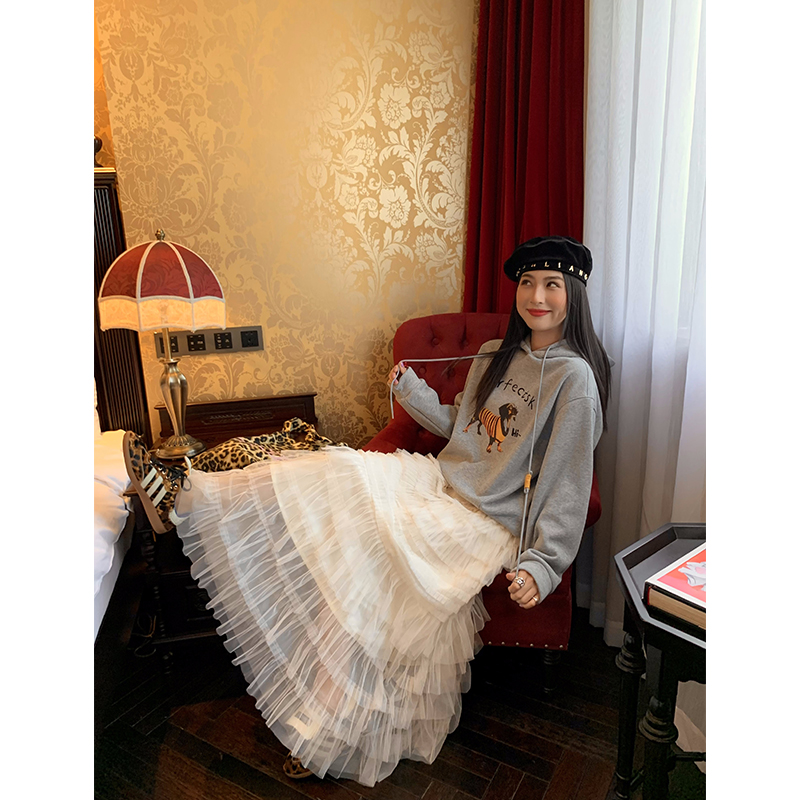 今屿花花中长款半身裙女