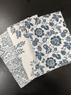 棉麻田园风清新水墨蓝花餐桌茶几电视柜桌旗中国风青花装饰面料