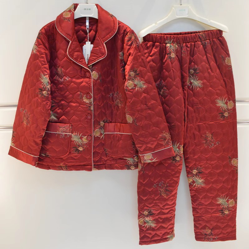 安之伴女冰雪丝薄夹棉可外穿睡衣