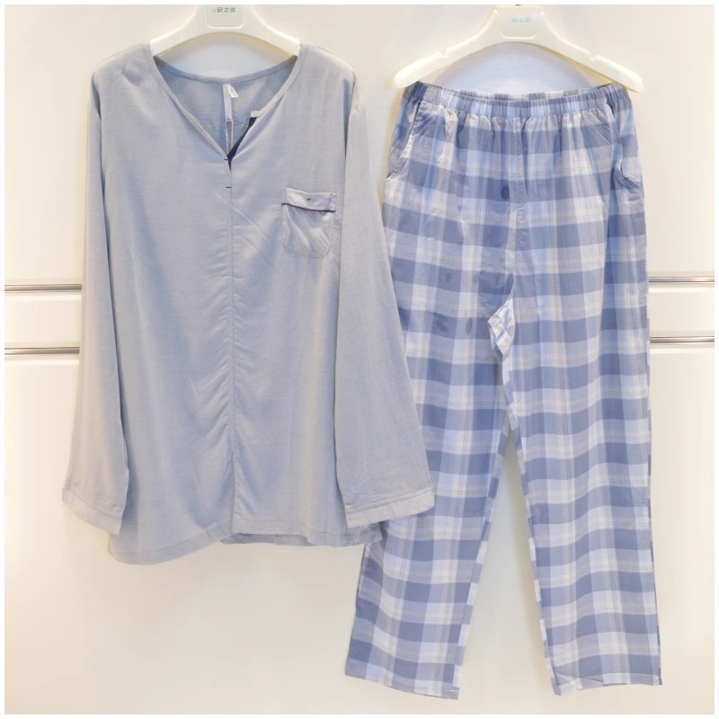 安之伴男士梭织棉清凉透气家居服图片