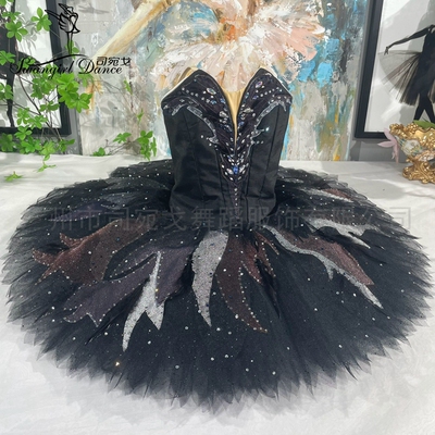 垂死的黑天鹅变奏芭蕾PDE比赛演出服纱裙TUTU裙定制进口纱女童