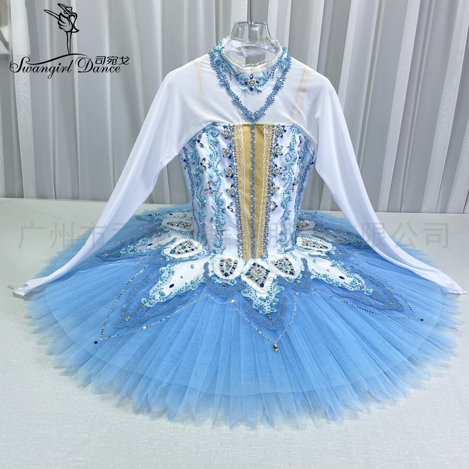 长袖蓝鸟新款芭蕾演出服TUTU裙女YAGP比赛蓬蓬演出服纱裙10层纱,个性定制/设计服务/DIY,舞台演出/舞蹈服装定制/加工,淘宝优惠券,粉丝福利购,淘宝优惠卷