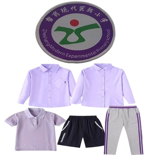 临海市哲商现代实验小学校服夏短袖POLO衫T恤短裤长袖衬衫运动裤