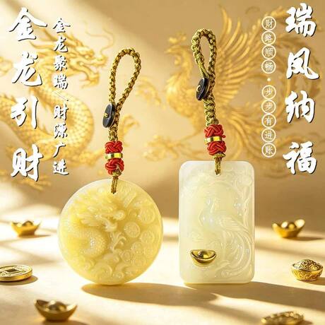 【先生推荐】臻品手作龙凤呈祥福韵祥瑞相伴随身配钥匙扣汽车挂件