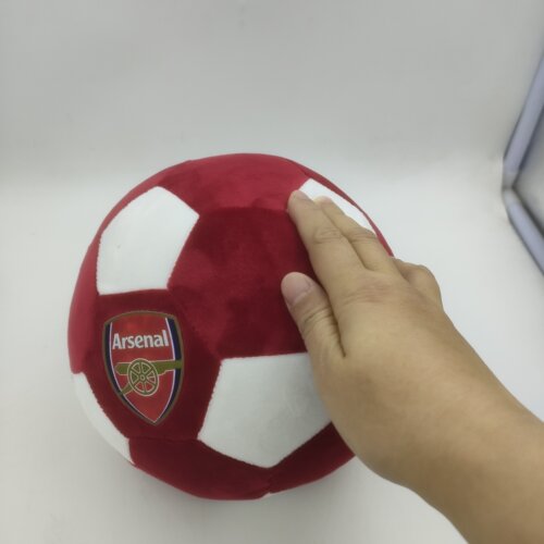 定制毛绒足球印阿森纳12cm3号足球18cm巴塞罗那logo文字男女孩子