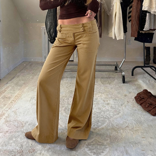 百搭基础辣妹喇叭裤 个性 千禧复古街头风纯色低腰牛仔裤 MSYOUCAN