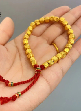 沙金999古法锤纹小块方糖