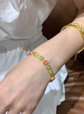 金店同款沙新中式珐琅彩繁