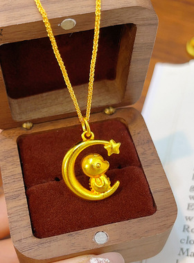 金店同款古法沙望月蛇项链