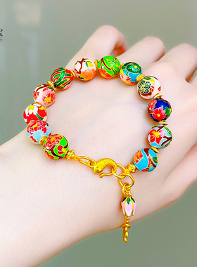 沙金999高温烧蓝珐琅彩十