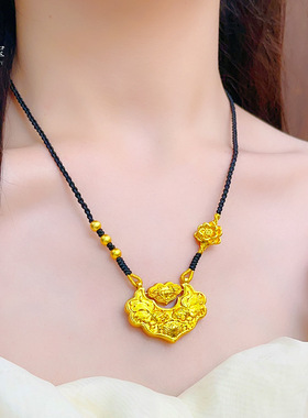 金店同款沙999双鱼锦鲤锁