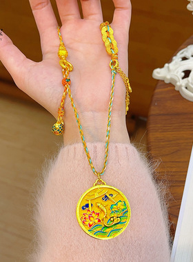 新中式沙金珐琅彩锦鲤跃龙