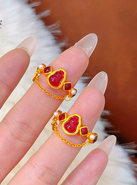 金店同款沙点钻红宝葫芦链