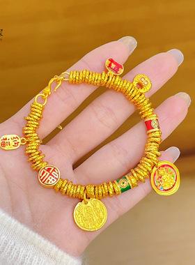 韦雪同款沙金珐琅彩黄财神