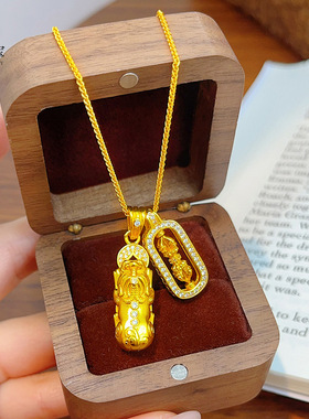 韦雪同款沙金点钻貔貅刚杵