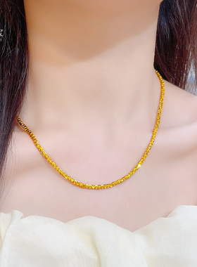 金店同款沙超闪猫眼圆珠项