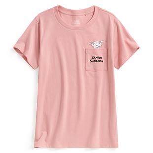 蜡笔小新口袋电绣T恤 女 诚衣 lativ